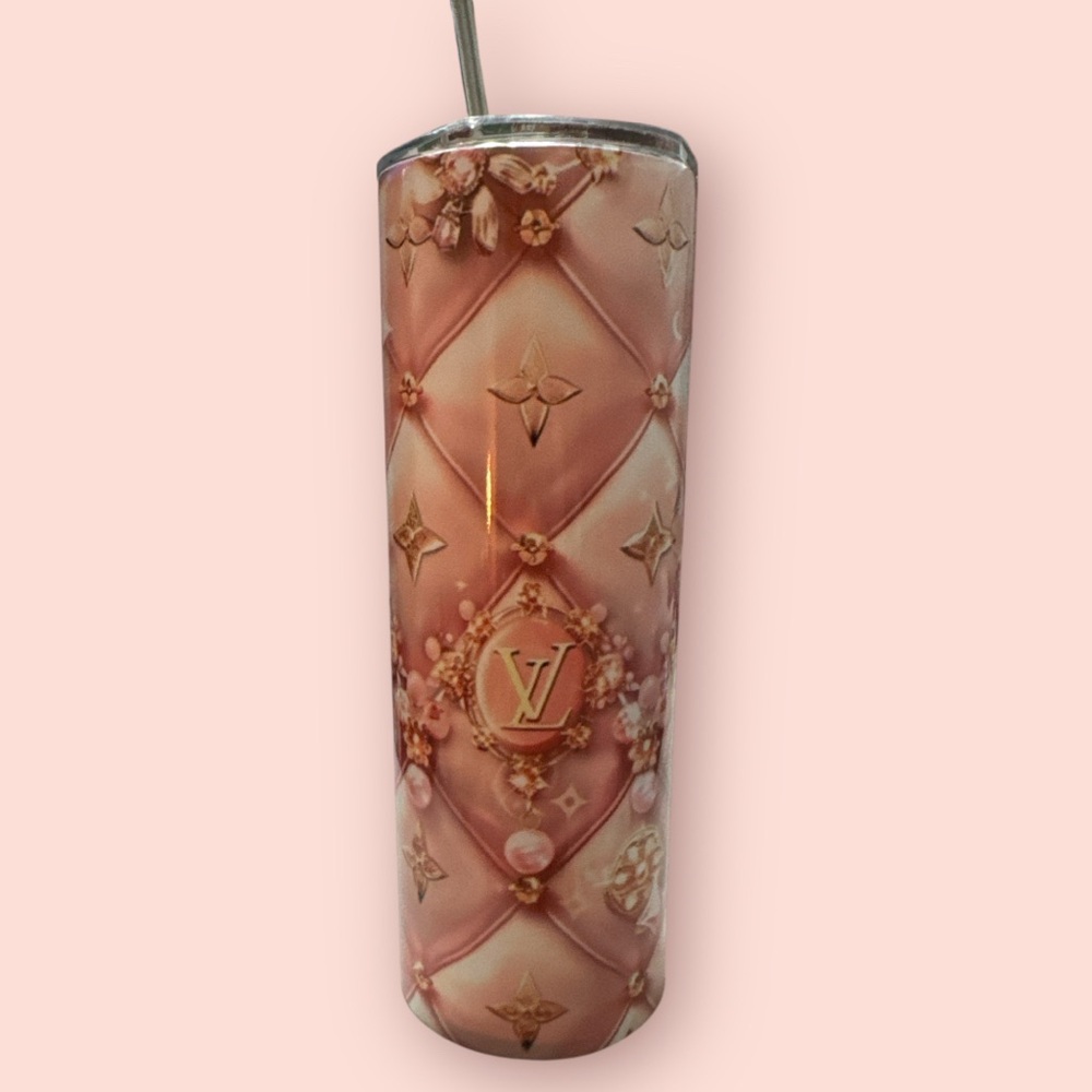 Pink Floral Iconic Style Tumbler NEW never used! One callout see pics in listing
